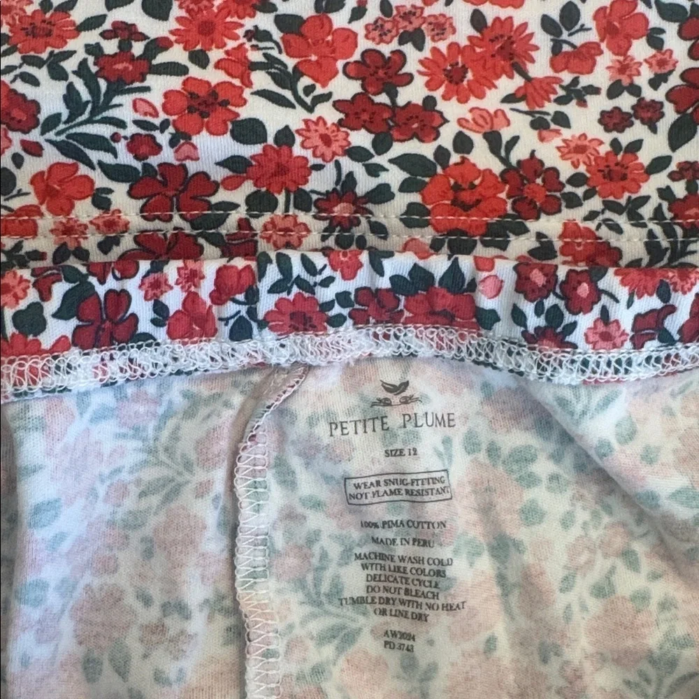Petite Plume - Children’s snug fit pajama set in Fleurs des Bois
